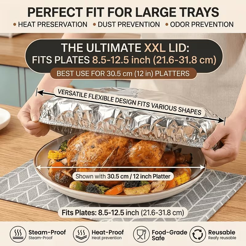 REUSABLE ALUMINUM FOIL FOOD COVER