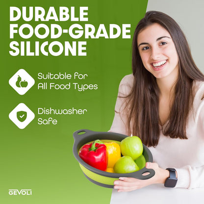 Collapsible Colanders with Self-Draining
