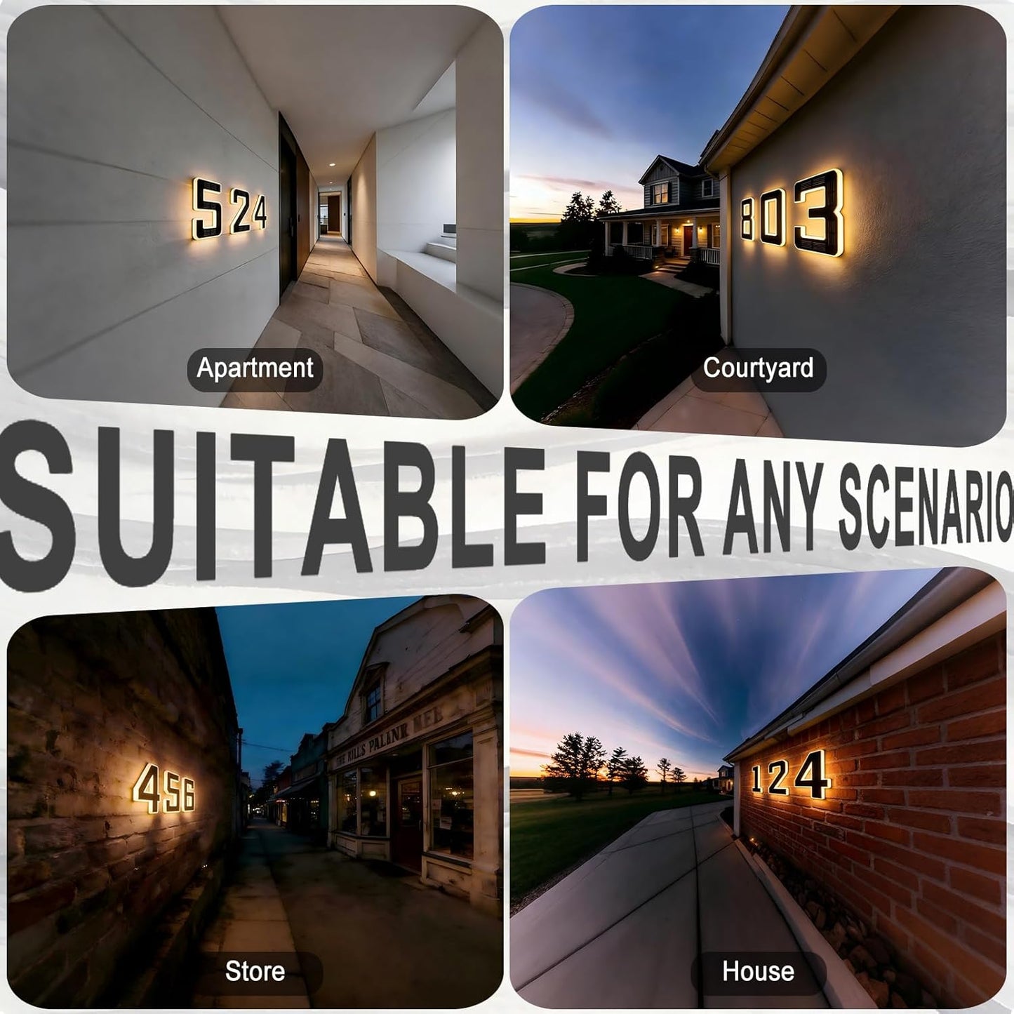 Waterproof Illuminated Address Sign