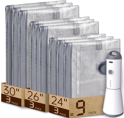 Suitcase Compression Set (9 Bags + Vacuum Pump)