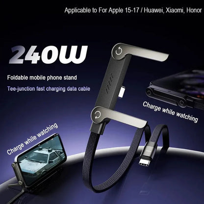 240W Foldable Type-C Fast Charger For Iphone and Samsung